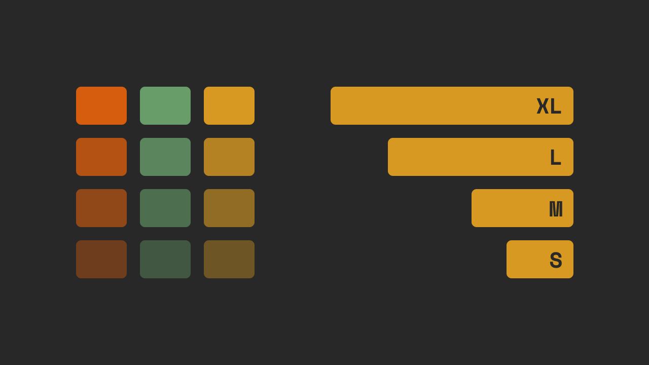 Colors and sizes template